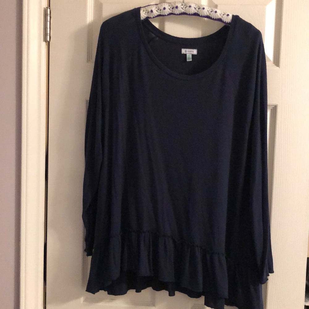 Navy peplum top